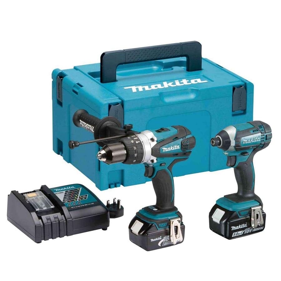 Makita DLX2145TJ 18v 5.0Ah Combi Drill and Impact Driver Kit 1 Makita DLX2145TJ
