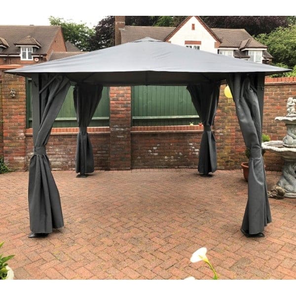 Glendale Highfield Gazebo - 4m x 3m in Grey 1 Glendale Highfield Gazebo - 3m x 3m