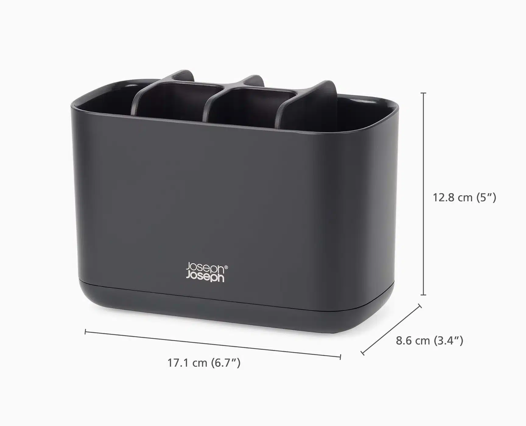 Joseph Joseph EasyStore™ Large Matt Black Toothbrush Holder 3 Joseph Joseph EasyStore™ Large Matt Black Toothbrush Holder - Image 3