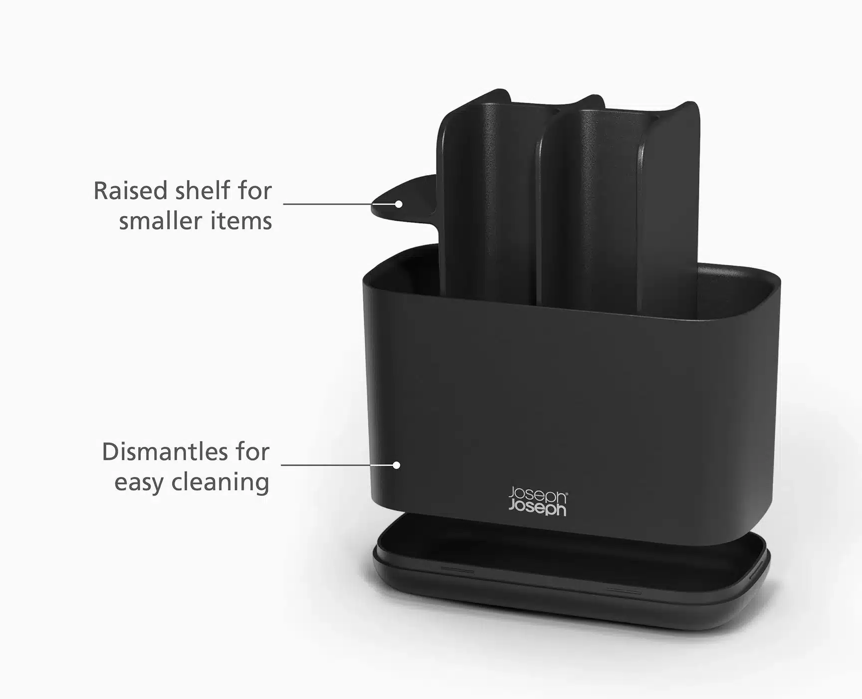 Joseph Joseph EasyStore™ Large Matt Black Toothbrush Holder 2 Joseph Joseph EasyStore™ Large Matt Black Toothbrush Holder - Image 2