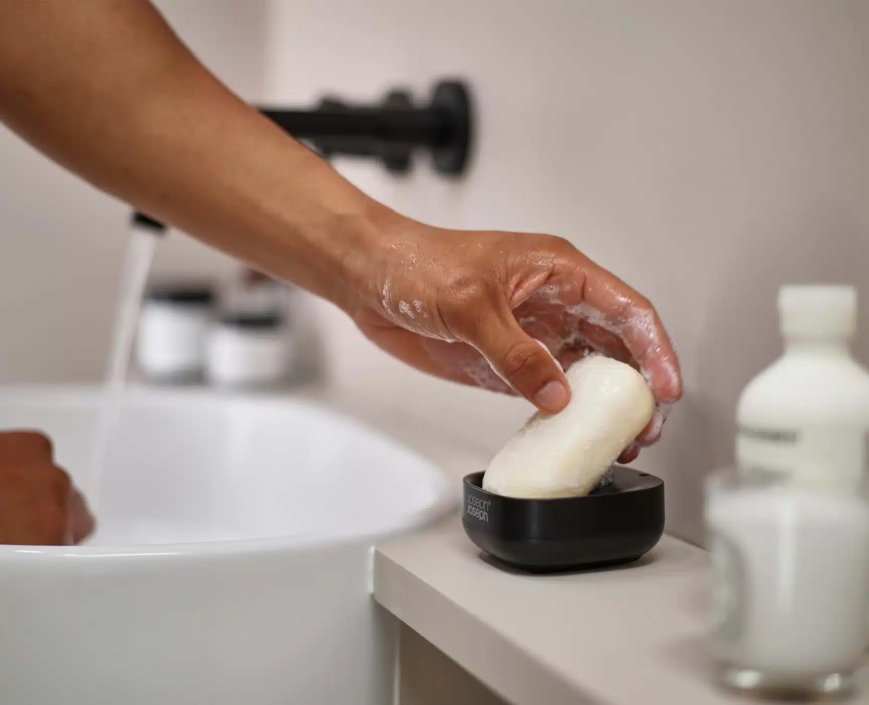 Joseph Joseph Slim™ Compact Matt Black Soap Dish 1 Joseph Joseph Slim™ Compact Matt Black Soap Dish