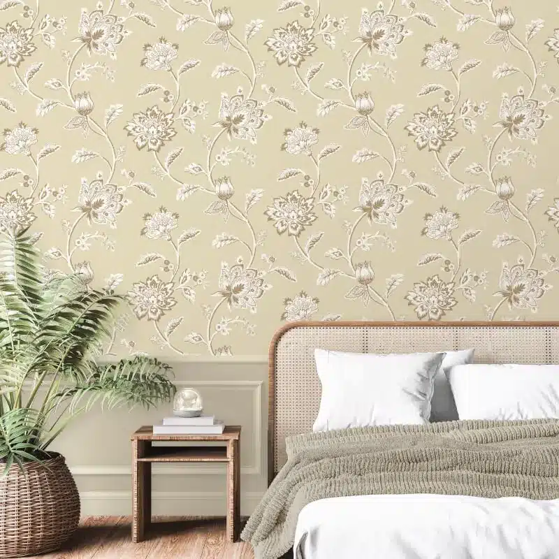 Juliette Floral Natural Wallpaper