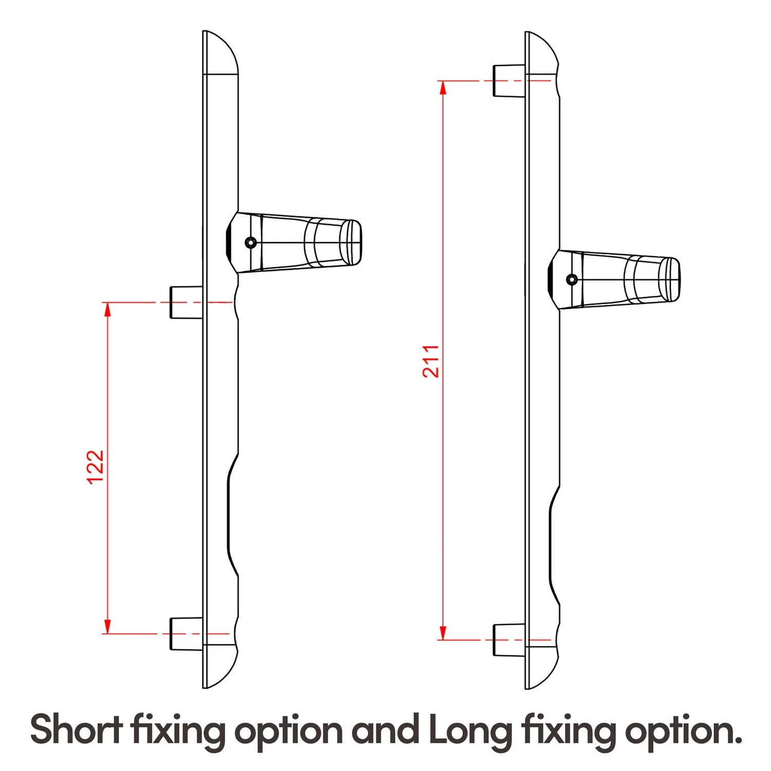 Ultion 2 Star PLUS Security Door Handles (Below Handle) 2 Ultion 2 Star Security Door Handles