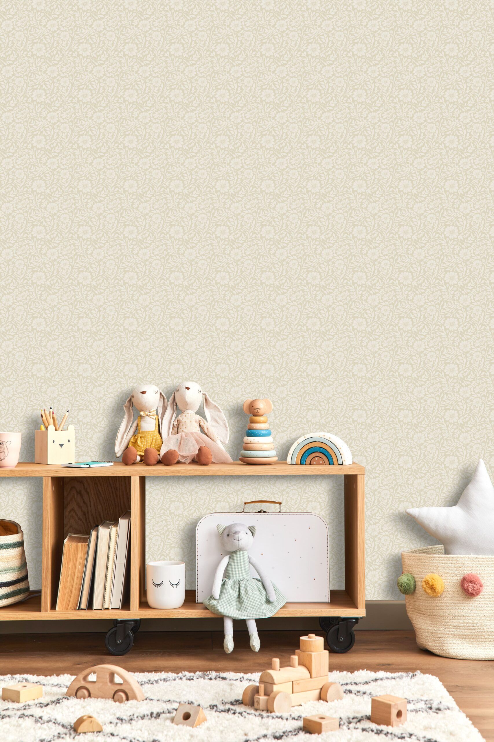 Floral Meadow Beige Wallpaper 1 Floral Meadow Beige Wallpaper